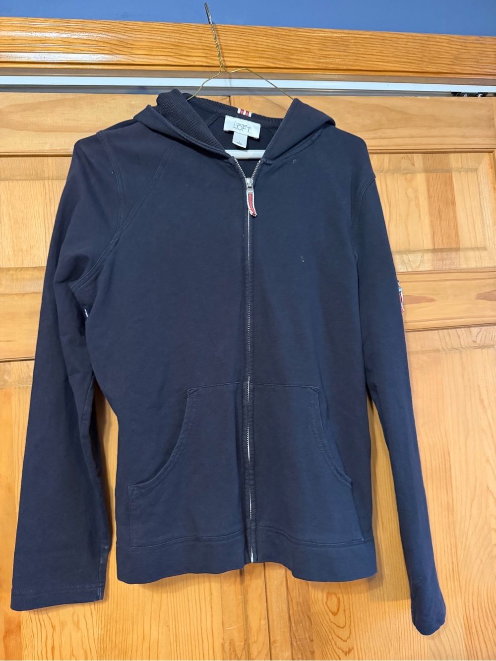 LOFT Navy Blue Zip-Up Hoodie